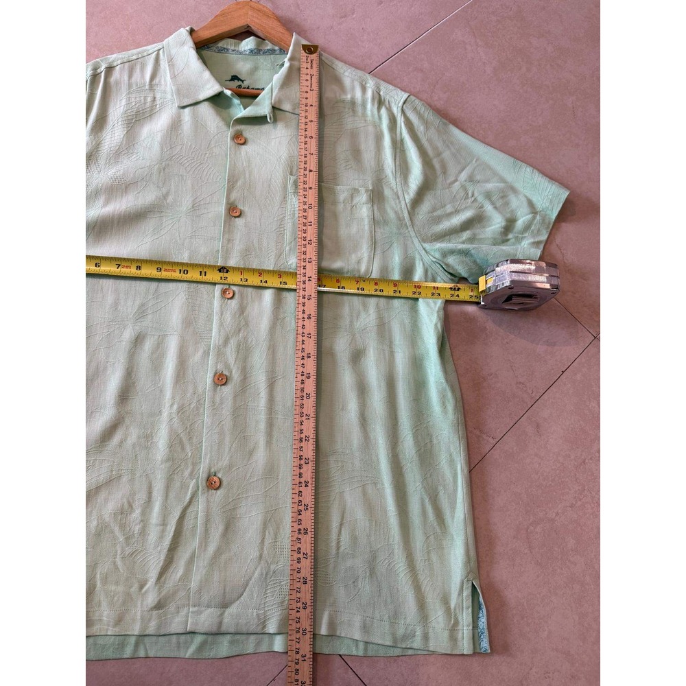 Tommy Bahama Al Fresco Tropics Silk Camp Shirt Caribbean Mist Green NWT Large - Picture 5 of 7